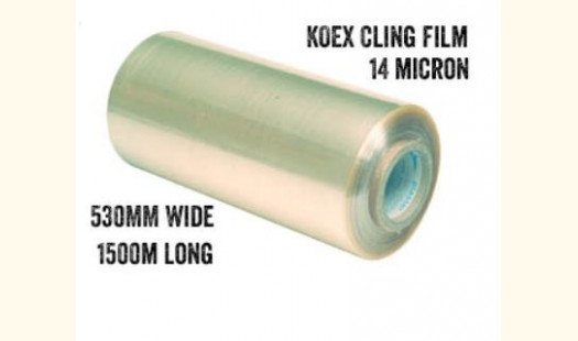 Koex 2 layer Cling Film 530mm Wide 1500m Long 14 Micron